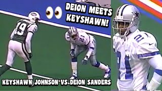 When Deion Sanders MET Keyshawn Johnson 🔥 WR Vs CB Jets Vs Cowboys 1999 highlights [upl. by Ailemap164]