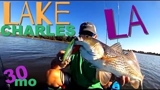 KAYAK FISHING  quotLAKE CHARLES LOUISIANAquot redfish and flounder [upl. by Hanser426]