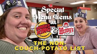 BURGERKING and Wendys SPECIAL MENU ITEMS  REDLANDS CA  THE NONCOUCHPOTATO LIST  EP 033 [upl. by Ornas560]