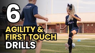 6 Agility amp First Touch Drills  8yearolds on FIRE  FDB Soccer [upl. by Ayotel930]