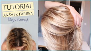 Blonden ANSATZ selber FÄRBEN amp aufhellen  TUTORIAL für weichen Übergang und frische Haarfarbe ❤ [upl. by Dnalrah]