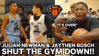 Julian Newman Gets CHALLENGED By Jaythan Bosch at NEOYE  Players STORMS the Court [upl. by Nnylyar785]