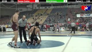 FSN 170 Tanner Cobbs Unattached vs Nick Schany High Altitude Wrestling Club [upl. by Dnalram]