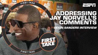 Deion Sanders addresses Jay Norvells comments and talks Shedeurs future  First Take [upl. by Notse8]