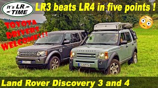 Land Rover LR3 beats LR4 in five points  Discovery 3 vs Discovery 4 [upl. by Narrat]