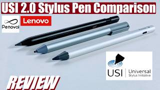 REVIEW USI 20 Active Stylus Pen Comparison  Penoval vs Lenovo USI Pen 2 vs HP  Differences [upl. by Eniffit632]