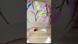 Hand painted ceramic pot art painting creativity youtubeshorts pakistan viralshorts ideas [upl. by Ijnek418]