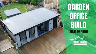 BUILDING a garden office in 4 MINUTES [upl. by Alcinia]