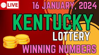 Kentucky Midday Lottery Results For  16 January 2024  Pick 3  Pick 4  Powerball  Mega Millions [upl. by Truitt338]