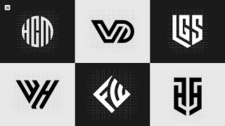 Easy Grid Logo Design Process On Same Lines  Adobe Illustrator Tutorial [upl. by Eneja]