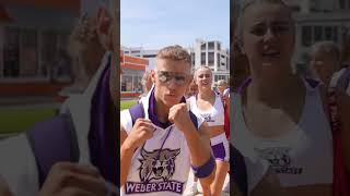 Weber State Cheer in Daytona Stunts Cheer Travel Gym Workout Flips [upl. by Akcinehs]