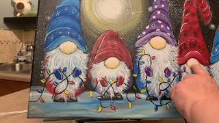 Gnome for the Holidays acrylic paint tutorial [upl. by Burchett606]