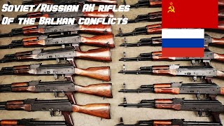 Soviet  Russian AKM AKS74 AKS74U AKS47 Kalashnikov rifles of the Balkan conflicts [upl. by Nirahs]