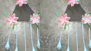 flower wall hanging kagojer ful bananowall hanging craft ideas diy wall decoration [upl. by Sundin916]