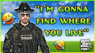 Trolling a bad cop until he quits the server GTA RP [upl. by Aissac]