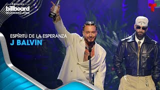 J Balvin reconocido con el Premio Billboard Espíritu de la Esperanza 2024  Premios Billboard 2024 [upl. by Theresina]