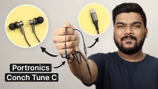 Type C Wired Earphones in Budget  Portronics Conch Tune C Review [upl. by Goldia]