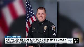 Louisville Metro denies responsibility for Detectives destructive crash [upl. by Oralee282]