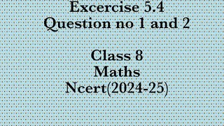 Exercise 54 class 8 mathsQuestion no 1 and 2squareandsquareroots chapter5 hindiexplanation [upl. by Annola]