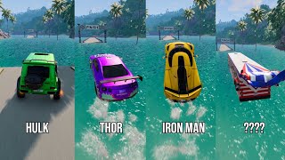 Super Heros Cars Vs Broken Bridge 15 😱 BeamNGDrive  The Real Granny [upl. by Jezabella426]