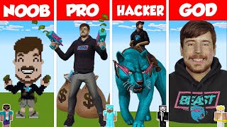 Minecraft MRBEAST STATUE HOUSE BUILD CHALLENGE  NOOB vs PRO vs HACKER vs GOD  Animation [upl. by Atnahc]