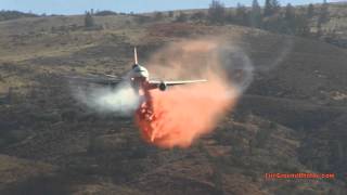 Powerhouse Fire DC10 Airtanker Drops in West Lancaster Day Four [upl. by Hovey313]