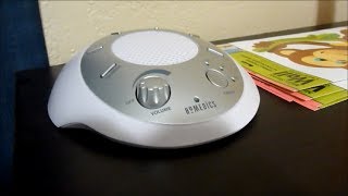 Review of HoMedics White Noise SoundSpa  Portable Sound Machine for Infant Sleep Aid [upl. by Mureil]