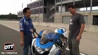 2009 Suzuki GSXR1000 test ride at Kevin Schwantz School [upl. by Adiam142]