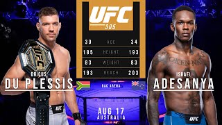 DRICUS DU PLESSIS vs ISRAEL ADESANYA FULL FIGHT UFC 305 [upl. by Wernsman946]