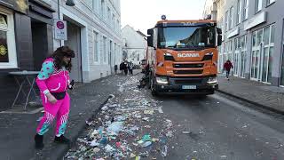 Reinigung mit 6 BROCK Kehrmaschinen nach Rosenmontag in Eschweiler [upl. by Ennairac]