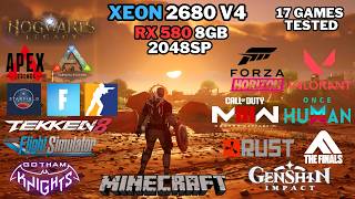 250 Gaming PC Xeon E52680 V4  RX 580 8GB 2048SP  1080P Low amp High  17 Game Benchmark [upl. by Ynned]