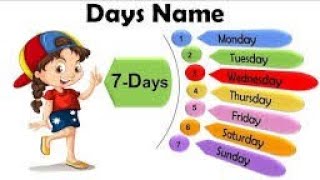 Days name learning days name with spellings [upl. by Darell397]