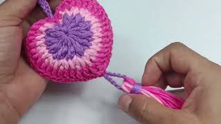 Cómo hacer un CORAZÓN Mediano a Crochet  PASO A PASO  corazón tejido a crochet fácil [upl. by Idalina310]