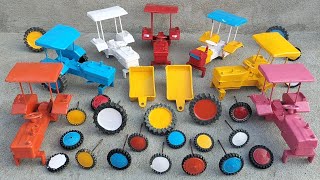 Diy model yellow colour tractor frent Tyres fitting and trolley fitting Tractor video [upl. by Zadack249]