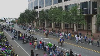 Mobile Mystics Mardi Gras Parade in Downtown Mobile [upl. by Tnomed]