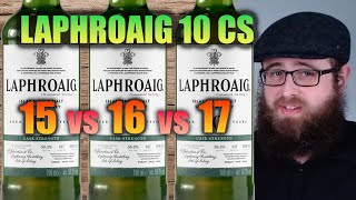 Laphroaig 10 Cask Strength Batch 15 vs 16 vs 17  Whisky Review 209 Extra [upl. by Valleau]