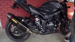 2018 Suzuki GSXS 750Z Akrapovic Exhaust no baffle [upl. by Akinyt]