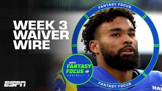 Week 3 Waiver Wire  Week 2 Winners amp Losers  Fantasy Focus 🏈 [upl. by Kilam]