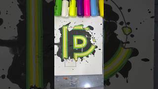 “P” With Neon Lights 😍🌟💫 shortsart shortvideo painting [upl. by Ferree]