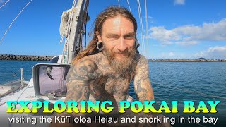 Exploring Pokai Bay Snorkeling the Breakwater and Visiting the Kūīlioloa Heiau at Kaneilio Point [upl. by Bridwell]