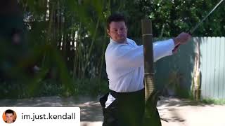 RePosted • imjustkendall Updated Shinkendo tameshigiri reel Bamboo and tatami [upl. by Mikkanen]