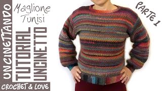 Come fare un Maglione ad Uncinetto Tunisino Super Semplice  Parte 1 [upl. by Amabelle37]