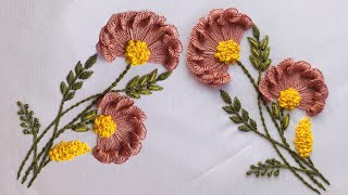 Free Pattern And Embroidery For Beginners  Carnation Flower Embroidery  Hand Embroidery Stitches [upl. by Violetta]