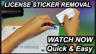 QUICK AND EASY WAY TO REMOVE LICENSE PLATE STICKER  Save your money DIY and take care of your car [upl. by Yniffit]