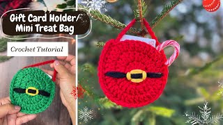 Crochet Christmas Gift Card Holder Tutorial  Quick amp Easy for Beginners [upl. by Naitsirhk]