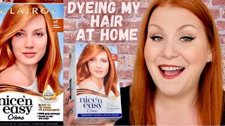 CLAIROL NICE N EASY 6R LIGHT AUBURN  DYEING MY HAIR COPPER AT HOME [upl. by Missak250]