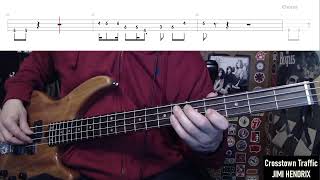 Crosstown Traffic by Jimi Hendrix  Bass Cover with Tabs PlayAlong [upl. by Gurango]