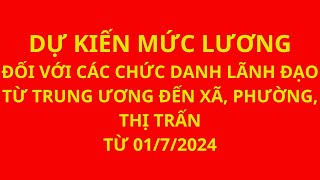 Mức lương dự kiến đối với các chức danh lãnh đạo và tương đương từ Trung ương đến xã phường tt [upl. by Dar]