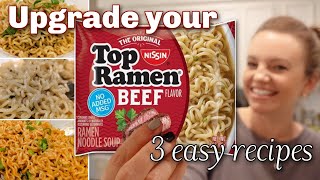 RAMEN NOODLES UPGRADE  3 RECIPES THAT TAKE LESS THAN 10 MINUTES [upl. by Barbey511]