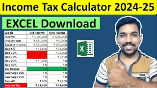 Income Tax Calculator 202425 Excel Download FREE  Income Tax Calculation [upl. by Ellehcrad]